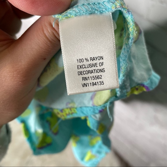 Disney D-Signed Blue Heart Print Flounce One Shoulder Dress Girls Size M - Picture 4 of 5